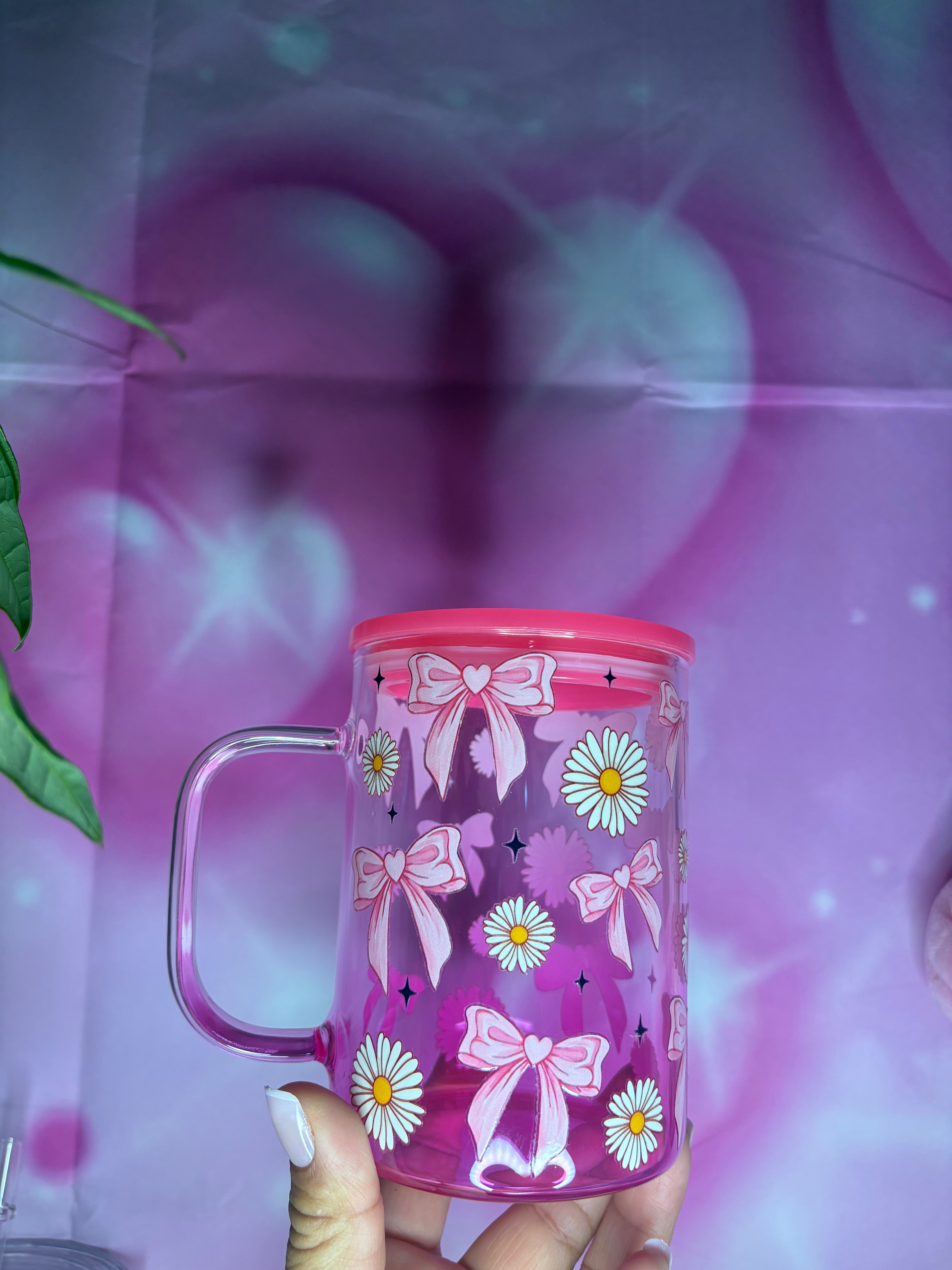 16oz glass with handle
