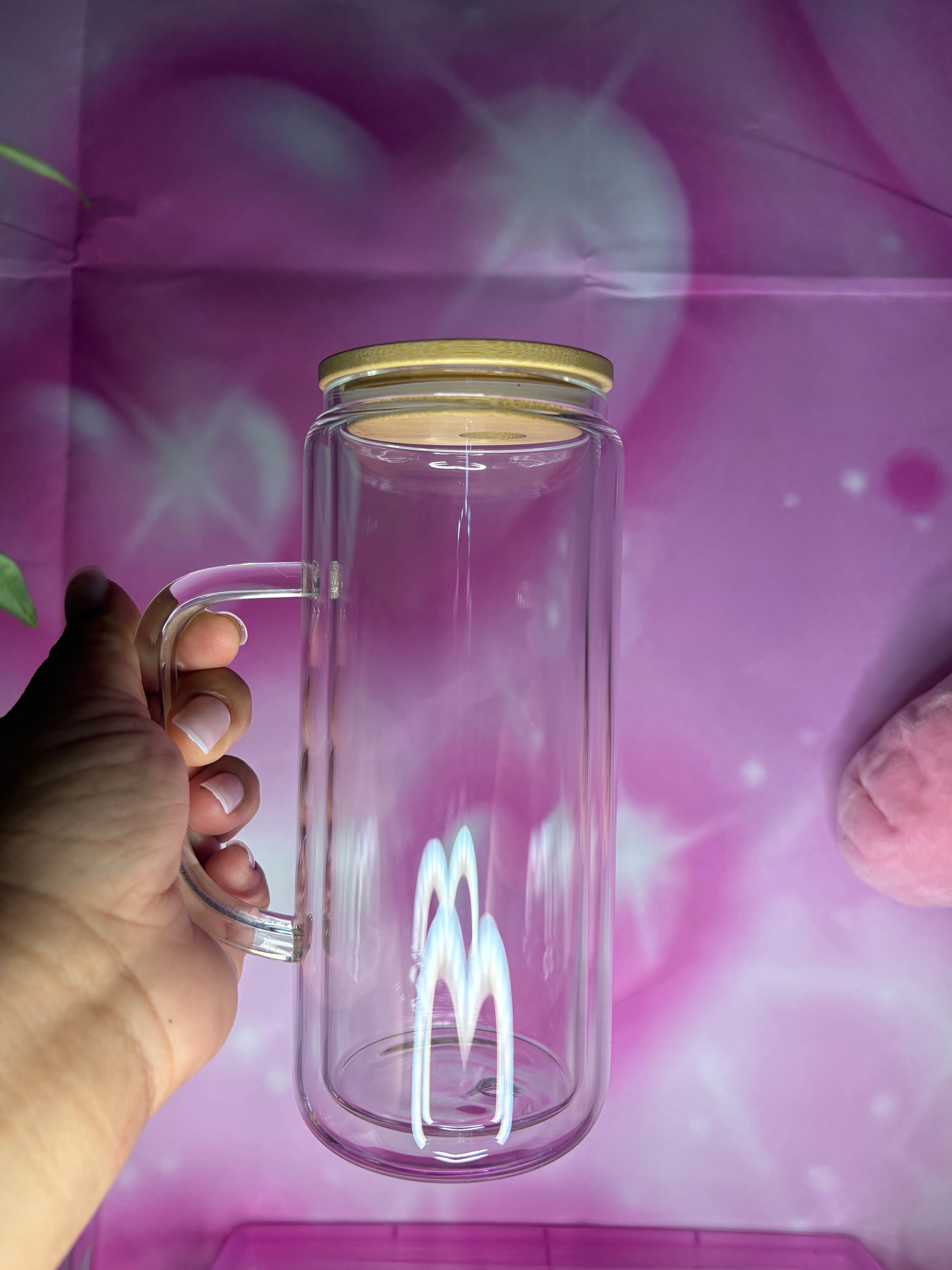 20 oz glass snow globe with handle